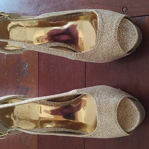 Gold Sparkle Heels.